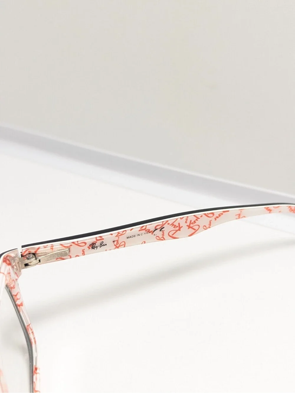 Ray-Ban RB522B Black Pink Floral Rectangle Women's Eyeglasses Frame 53-17-140